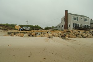 A local contractor parks his truck overlooking Ellis Landing for a nice quiet lunch break in the off-season.