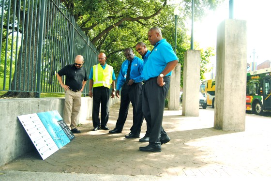 RTA bus drivers learn about the Evacuteer program.