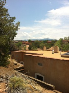 Our adobe Airbnb abode in Santa Fe, New Mexico is made from clay/mud and heats/cools itself.