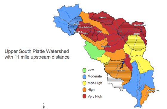 The results from Denver Water's fire management priority area assessment.