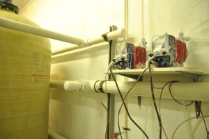 The new automated carbonate system at Taylor Shellfish hatchery detects the pH of the water and adds the appropriate amount of sodium carbonate to reach the desired pH.