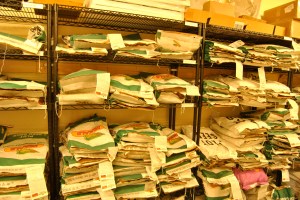 The seed storage room holds lots of different GMO corn varieties at Monsanto's Water Utilization Learning Center.