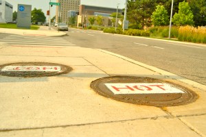 Steam leaks from these manholes on Detroit's streets